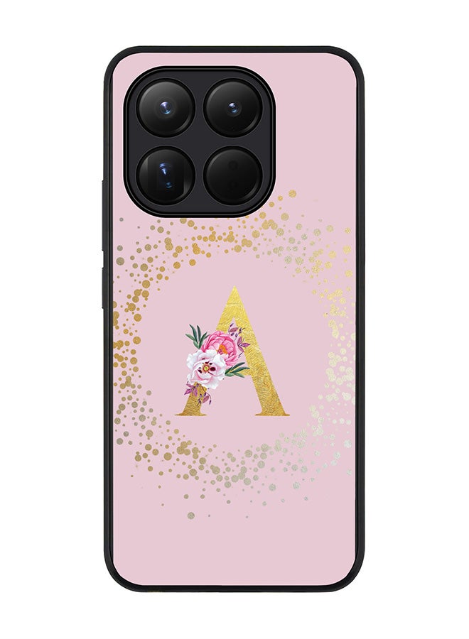 For Xiaomi 15T Case,Slim fit Camera Protection, Shockproof Thin Phone cover  - Custom Monogram Floral - A  (Pink )